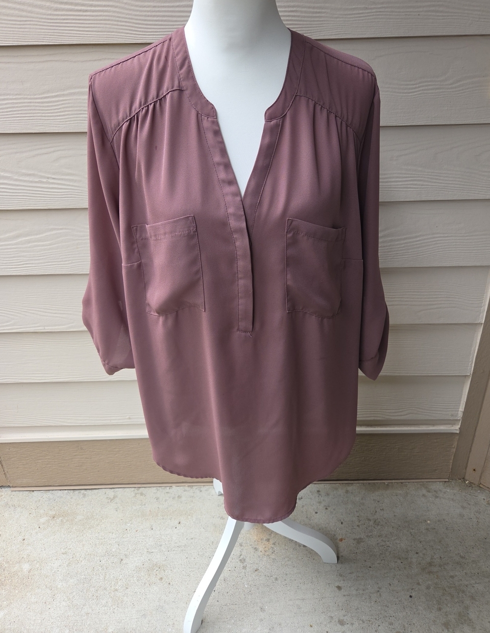 Torrid Harper Mauve Split-Neck Blouse Women’s Size 1X